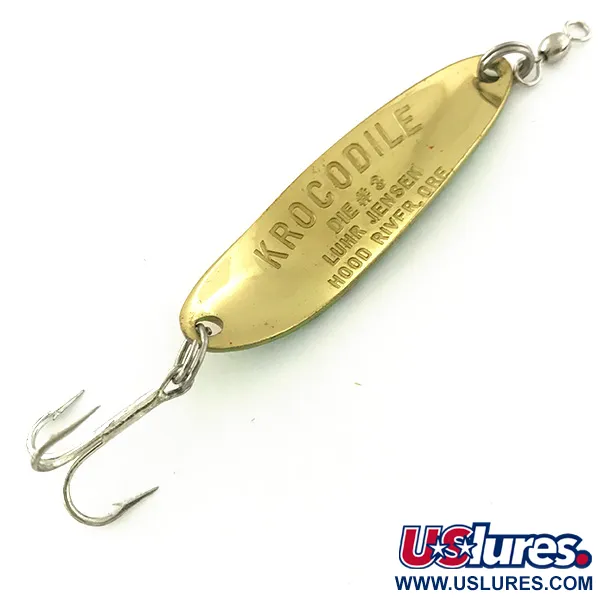 Vintage  Luhr Jensen Krocodile Die #3, 1/3oz Fire Tiger fishing spoon #6743