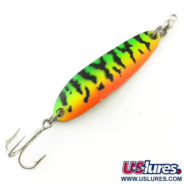 Vintage  Luhr Jensen Krocodile Die #3, 1/3oz Fire Tiger fishing spoon #6743