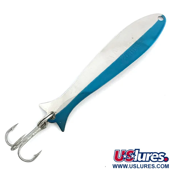 Vintage   Acme Flash-King Wobbler, 3/16oz Nickel / Blue fishing spoon #6766
