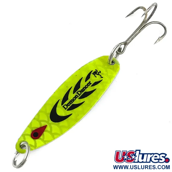 Vintage   Bass Pro Shops Demon Dancer, 1/4oz Chartreuse / Nickel fishing spoon #6771