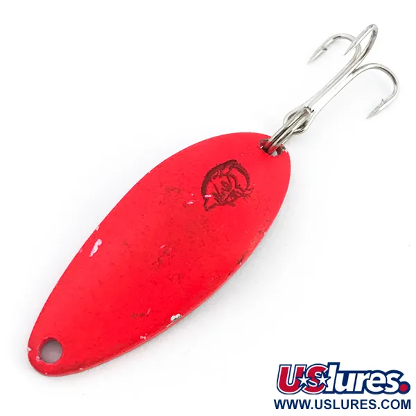 Vintage  Eppinger Dardevle Devle Dog 5200 UV, 1/4oz Fluorescent Red / Nickel fishing spoon #6773