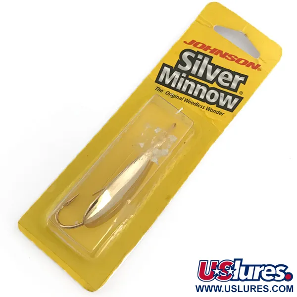   Weedless Johnson Silver Minnow, 1/4oz Gold fishing spoon #6798