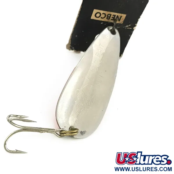   Nebco FlashBait 266, 1/3oz Red / White / Nickel fishing spoon #6801