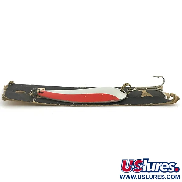   Nebco FlashBait 266, 1/3oz Red / White / Nickel fishing spoon #6801