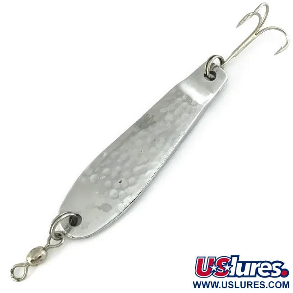 Vintage  Bass Pro Shops 3 Baits Jig Lure, 1oz Hammered Nickel fishing spoon #6823
