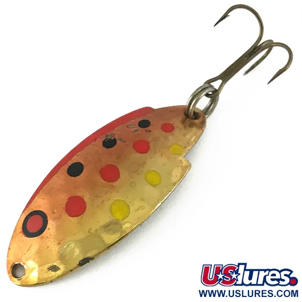 Vintage   Thomas Buoyant, 3/16oz Hammered Golden Rainbow Trout fishing spoon #6824