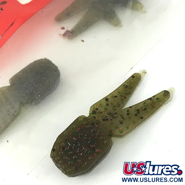   Zoom Tiny Salty Chunk soft bait 5pcs,  Green Pumpkin Red fishing #6831