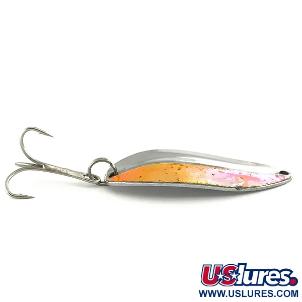 Vintage  TODDCO Main liner , 2/5oz Nickel / Nickel / Orange fishing spoon #6877