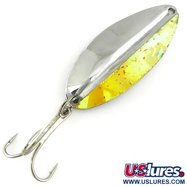 Vintage  TODDCO Main liner , 2/5oz Nickel / Nickel / Orange fishing spoon #6877