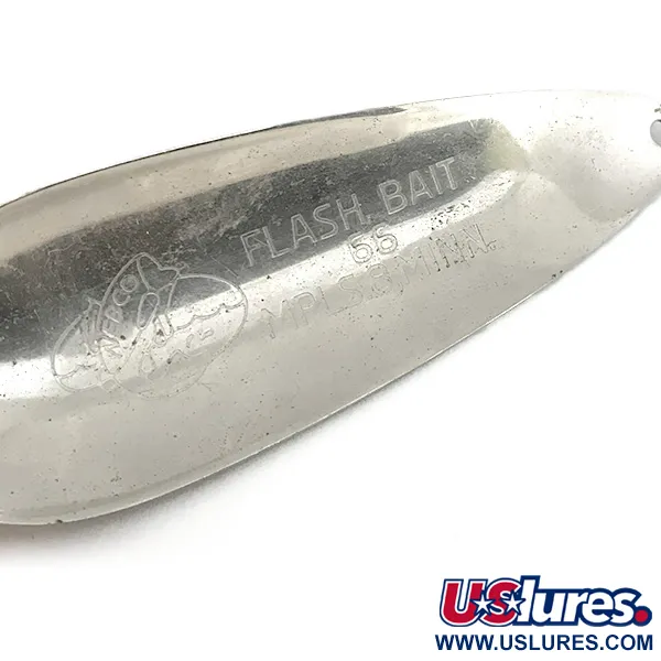 Vintage   Nebco FlashBait 66, 3/4oz Black / White / Nickel fishing spoon #6929