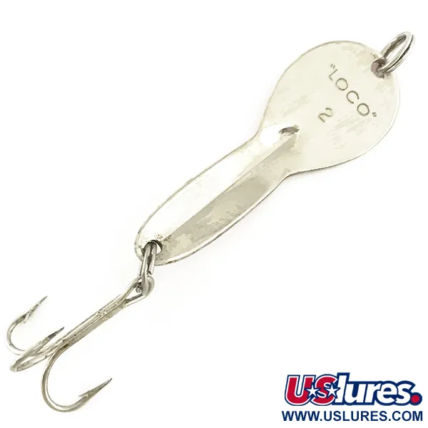 Vintage   Loco 2 Glen Evans UV, 1/4oz Red / Nickel UV Glow in UV light, Fluorescent  fishing spoon #6985