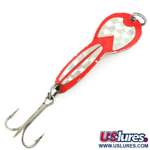Vintage   Loco 2 Glen Evans UV, 1/4oz Red / Nickel UV Glow in UV light, Fluorescent  fishing spoon #6985