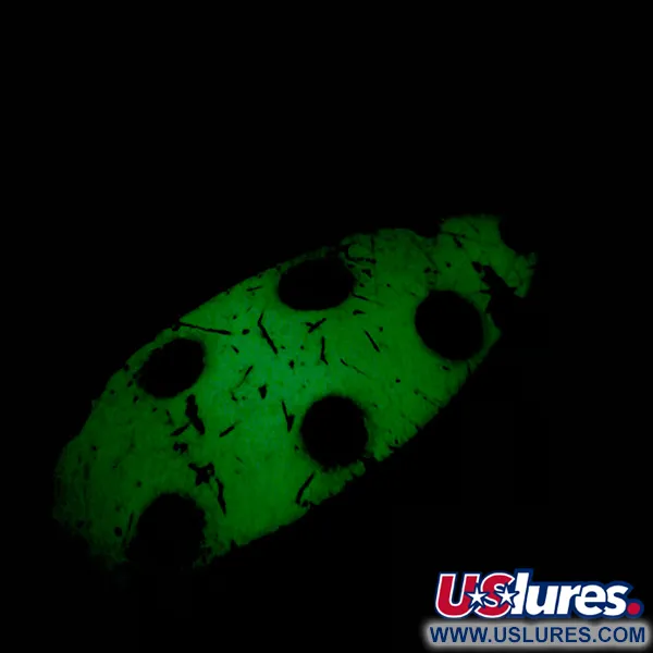 Vintage  Seneca Little Cleo (Hula Girl) Glow, 1/2oz White / Nickel fishing spoon #6998