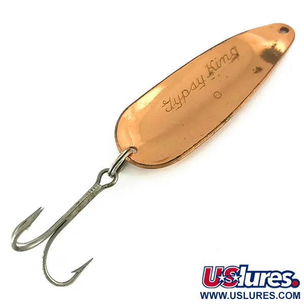Vintage  Weller Gypsy King 0, 2/5oz Copper fishing spoon #7022