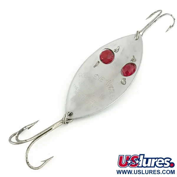 Vintage  Hofschneider Red Eye Wiggler, 1oz Nickel / Red fishing spoon #7024