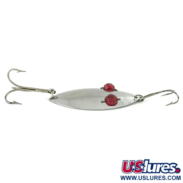 Vintage  Hofschneider Red Eye Wiggler, 1oz Nickel / Red fishing spoon #7024