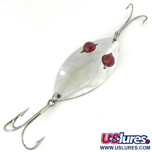 Vintage  Hofschneider Red Eye Wiggler, 1oz Nickel / Red fishing spoon #7024