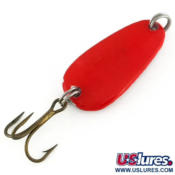 Vintage   Sølvkroken Spesial Classic UV, 1/4oz Red UV / Silver fishing spoon #7045