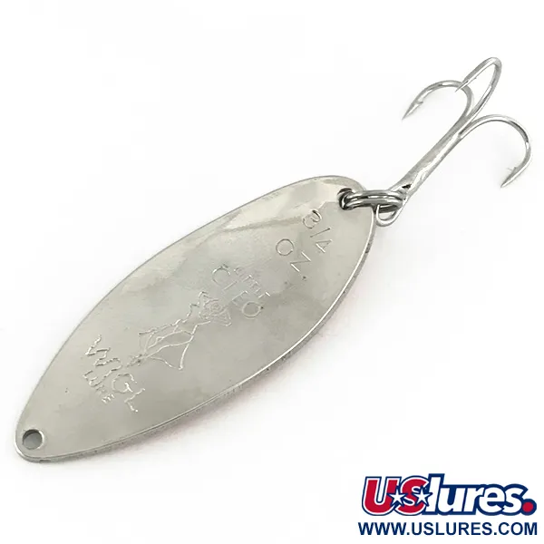 Vintage  Seneca Little Cleo (Hula Girl), 3/4oz Nickel / Orange fishing spoon #7054