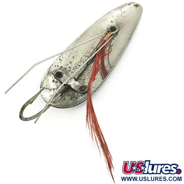 Vintage  Eppinger Weedless Dardevle, 1oz Black / White / Nickel fishing spoon #7068