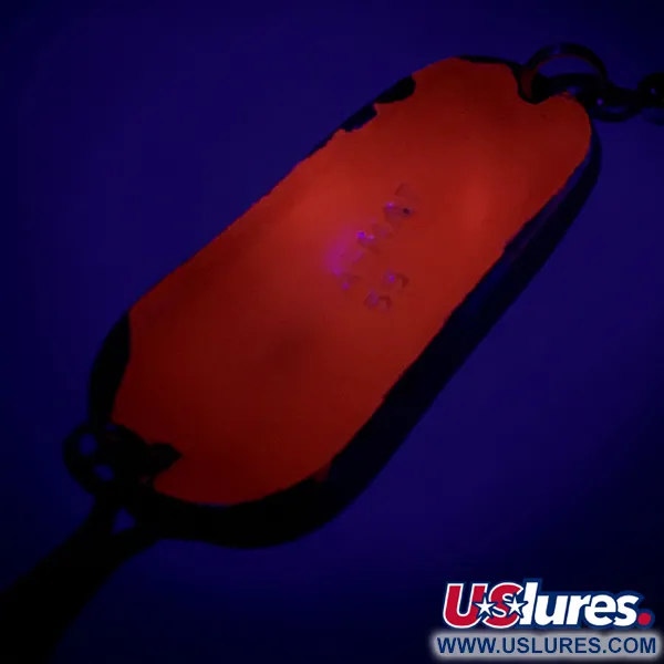 Vintage   Gibbs Delta Kit-A-Mat #55, 1oz Silver / Orange UV  Glow in UV light, Fluorescent fishing spoon #7086