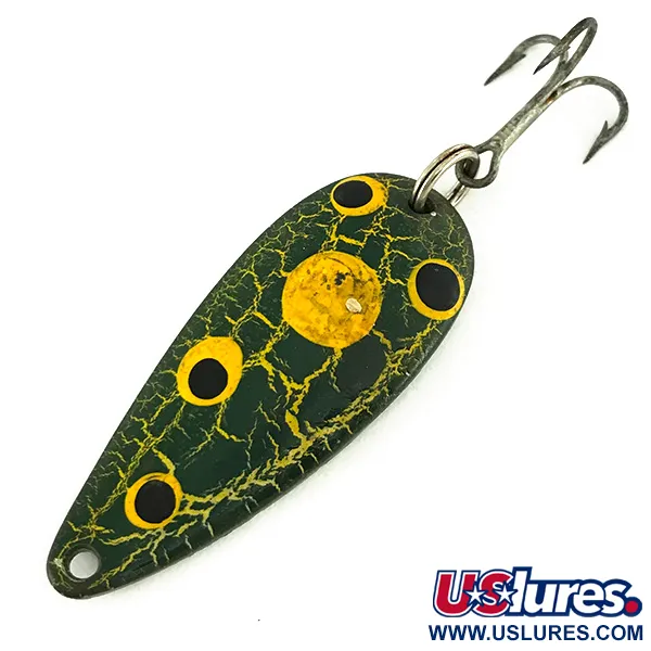 Vintage  Eppinger Dardevle Spinnie, 1/3oz Frog / Nickel fishing spoon #7098