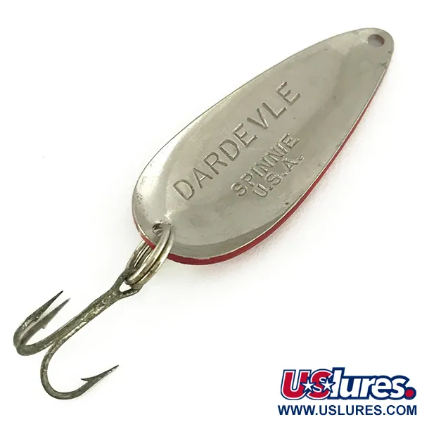 Vintage  Eppinger Dardevle Spinnie, 1/3oz Red / White / Nickel fishing spoon #7101