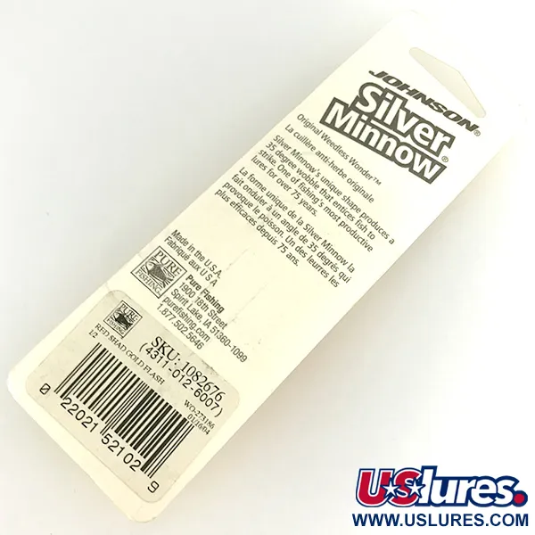 Vintage   Weedless Johnson Silver Minnow, 1/2oz New fishing spoon #7102