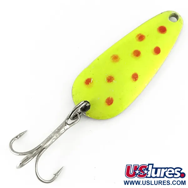 Vintage   Nebco Tor-P-Do 2 UV, 1/2oz Yellow / Red / Nickel fishing spoon #7109