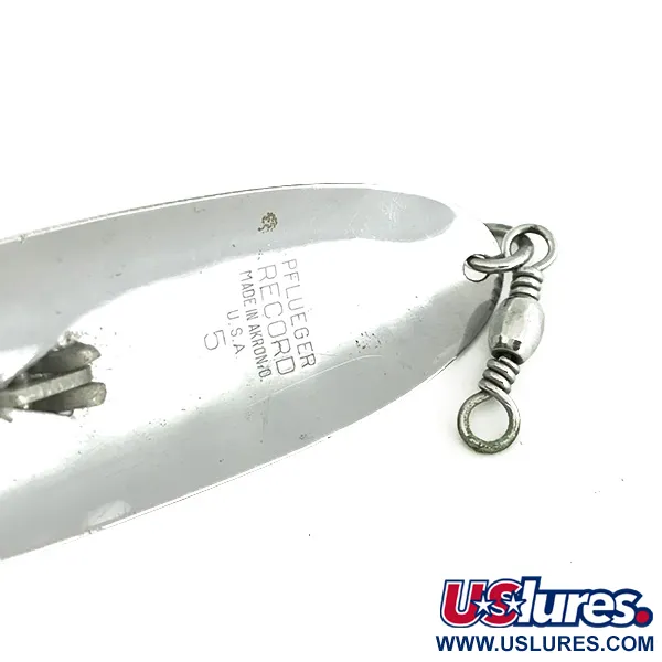 Vintage   Pflueger Record, 2/3oz Nickel fishing spoon #7116