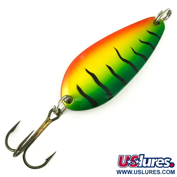   Blue Fox Strobe Tear Drop Spoon, 2/5oz Fire Tiger fishing spoon #7117