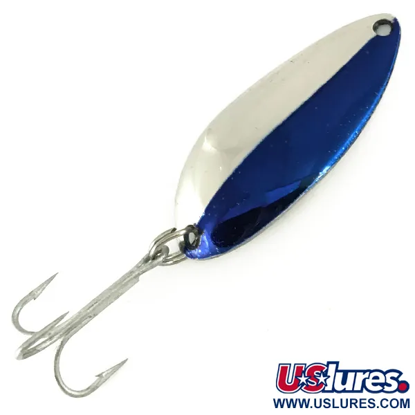 Vintage  Luhr Jensen Krocodile Stubby, 1/2oz Nickel / purple fishing spoon #7118