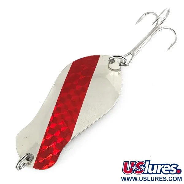Vintage  K-B Bait K-B Spoon, 1/2oz Nickel / Red fishing spoon #7119
