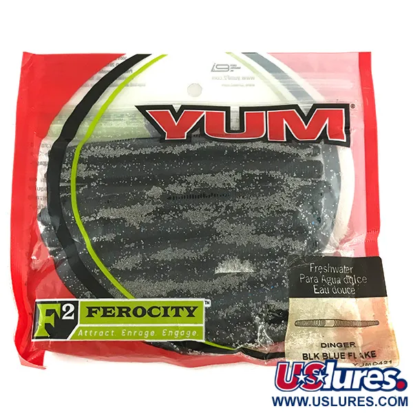   YUM Dinger soft bait 14pcs,  BLK Blue fishing #7121