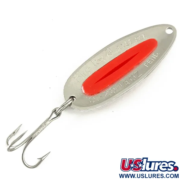 Vintage   Blue Fox Pixee UV, 1/4oz Hammered Nickel / Orange fishing spoon #7124