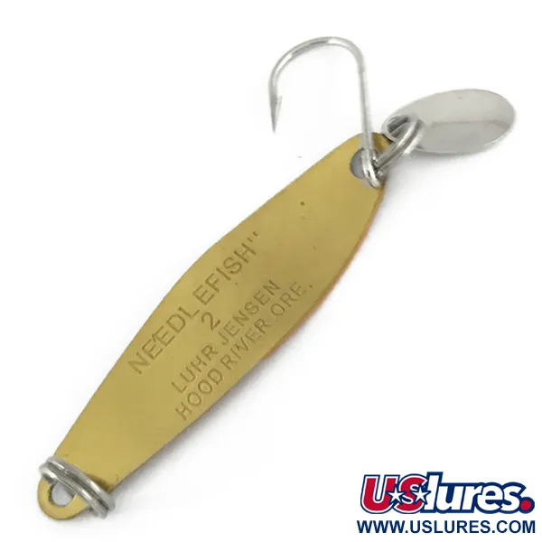 Vintage  Luhr Jensen Needle fish 2, 3/32oz Fire Tiger fishing spoon #7186