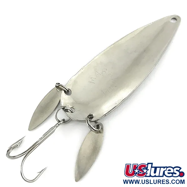 Vintage   Marathon (with sonic blades), 3/5oz Nickel fishing spoon #7189