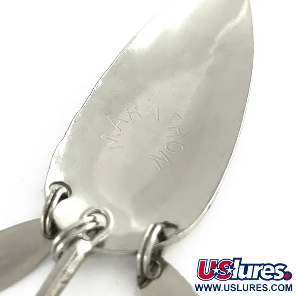 Vintage   Marathon (with sonic blades), 3/5oz Nickel fishing spoon #7189