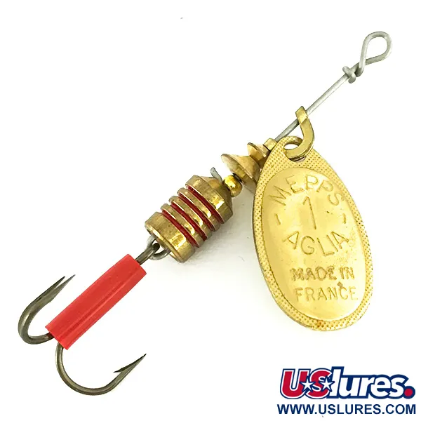   Mepps Aglia 1, 1/8oz Gold spinning lure #15892