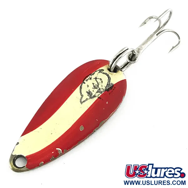Vintage  Eppinger Dardevle Midget, 3/16oz Red / White / Nickel fishing spoon #7213