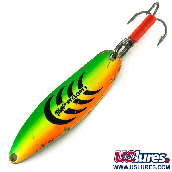 Vintage   Mepps Syclops 1 UV, 2/5oz Fire Tiger fishing spoon #7230