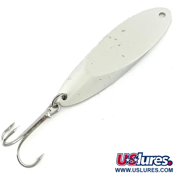 Vintage  Acme Kastmaster, 1oz White Pearl / Nickel fishing spoon #7232