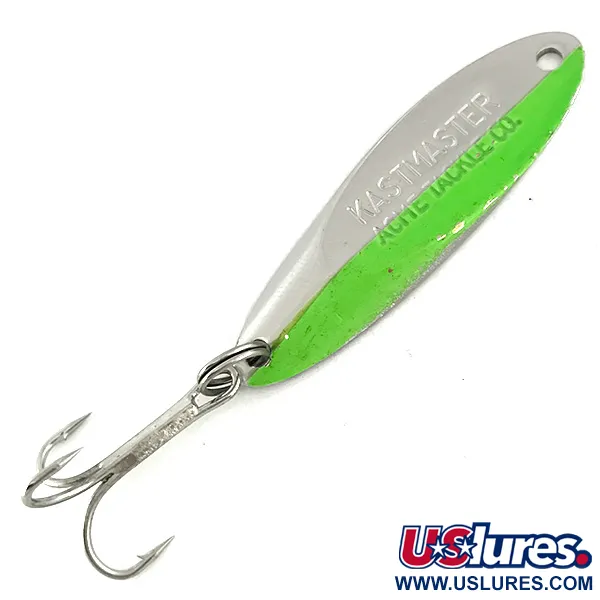 Vintage  Acme Kastmaster , 3/8oz Nickel / Green fishing spoon #7233