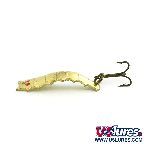Vintage  Al's gold fish Goldfish Helgy, 3/16oz Gold / Red Eyes fishing spoon #7244