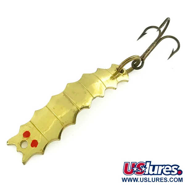 Vintage  Al's gold fish Goldfish Helgy, 3/16oz Gold / Red Eyes fishing spoon #7244