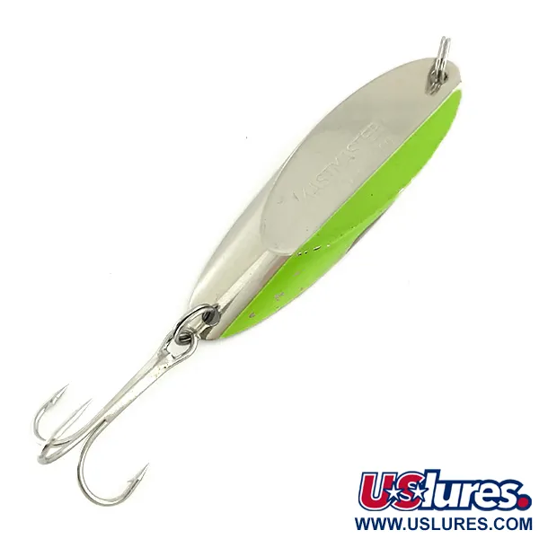 Vintage  Acme Kastmaster , 1oz Nickel / Green fishing spoon #7262