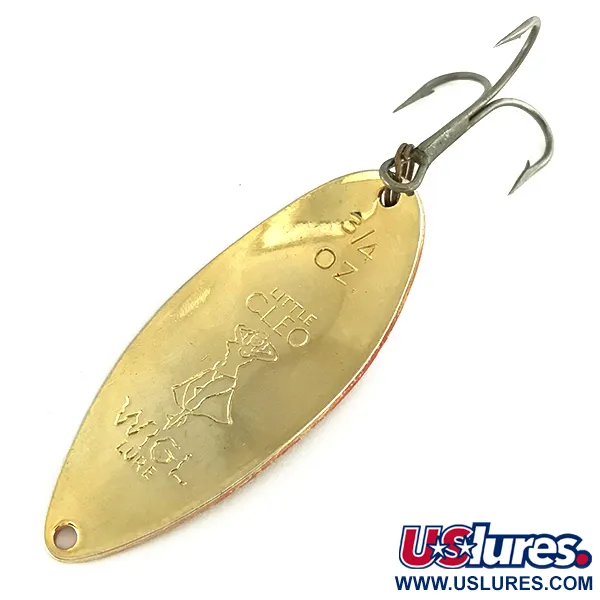 Vintage  Seneca Little Cleo (Hula Girl), 3/4oz Red / White / Gold fishing spoon #7267