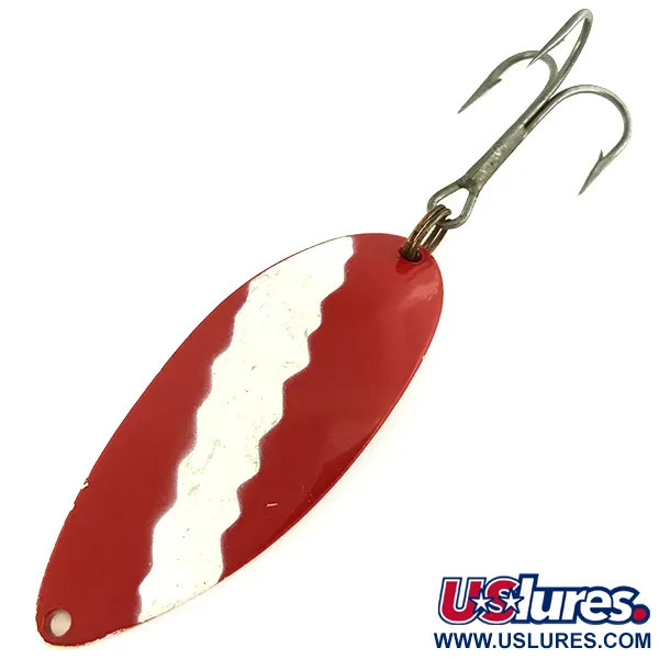 Vintage  Seneca Little Cleo (Hula Girl), 3/4oz Red / White / Gold fishing spoon #7267