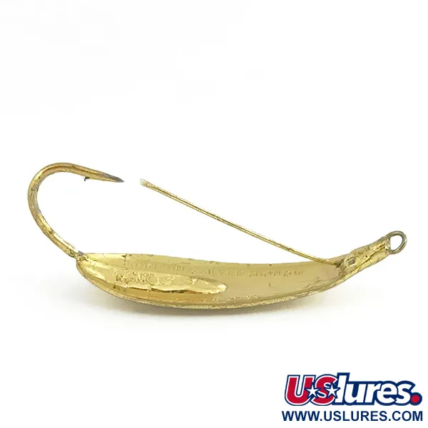 Vintage   Weedless Johnson Silver Minnow, 1/3oz Gold fishing spoon #7280