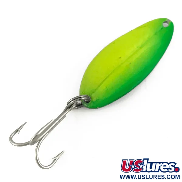 Vintage  TODDCO Main liner UV, 2/5oz Yellow / Green fishing spoon #7305